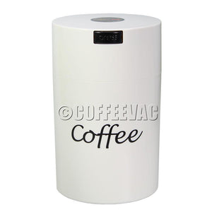 Coffee Container White & Black Logo